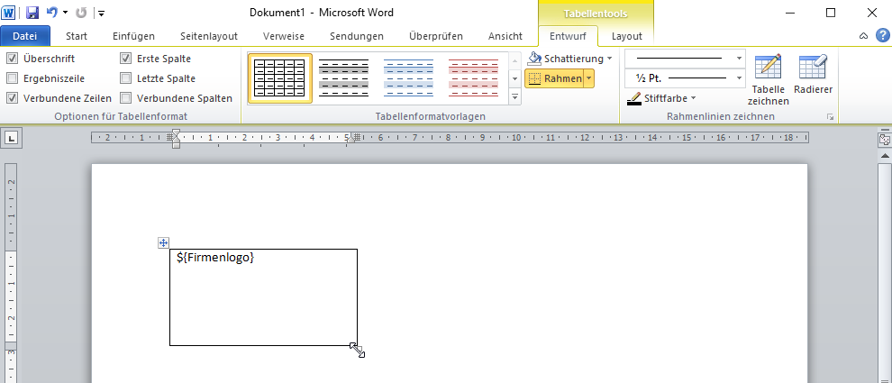 Customize a table in Word